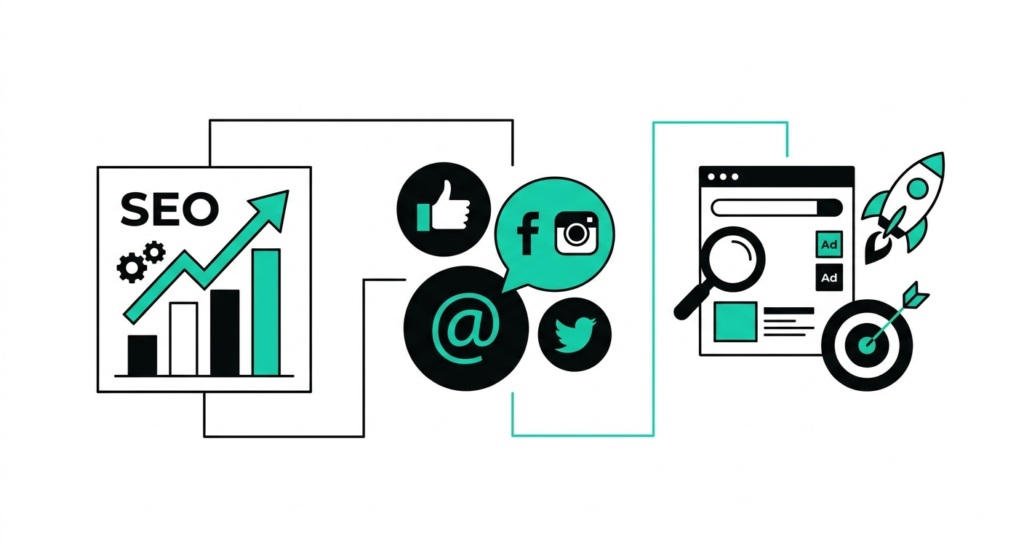 SEO growth chart,social ,media,online ads,Best Freelance Digital Marketer in feroke